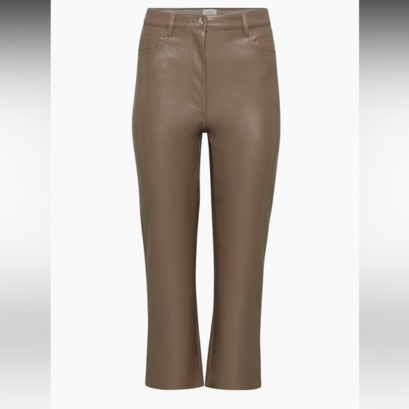 Aritzia Wilfred Vegan Leather Melina Cropped Pants Size 2 - Picture 1 of 6
